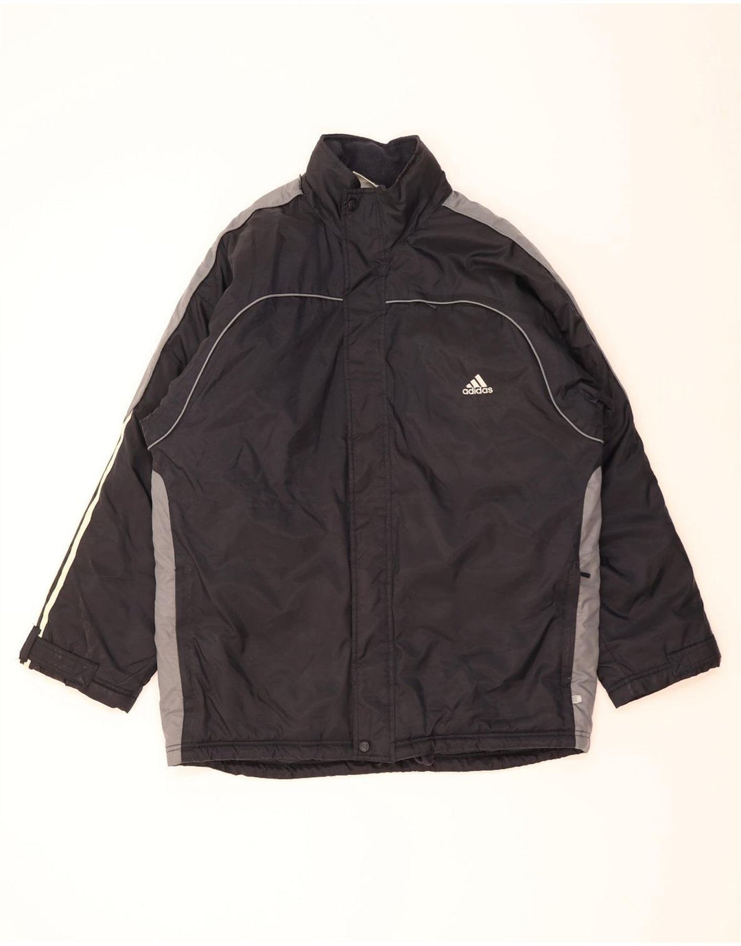 Adidas Mens Hooded Windbreaker Jacket UK 40/42 Medium Black Colourblock