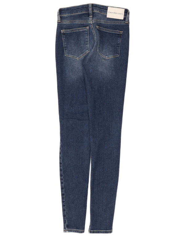 Calvin Klein Womens Skinny Jeans W25 L30 Navy Blue Cotton