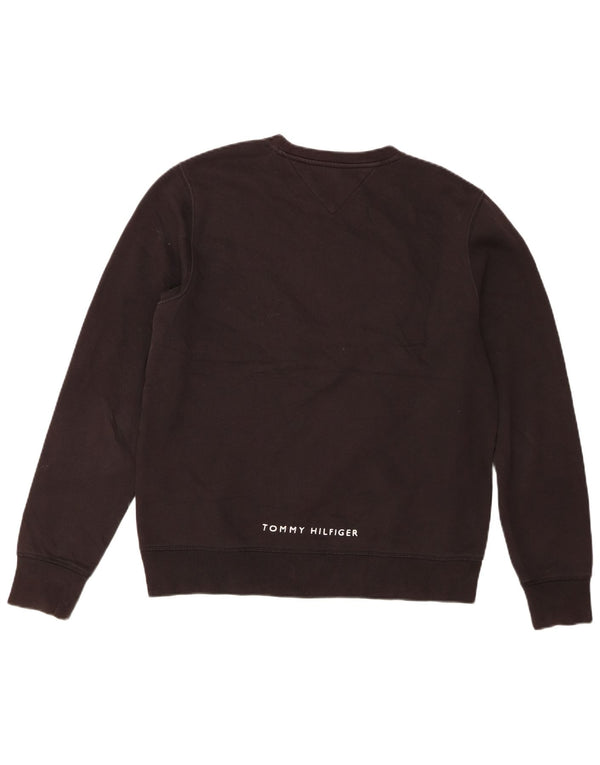 Tommy Hilfiger Mens Graphic Sweatshirt Jumper Medium Black Cotton
