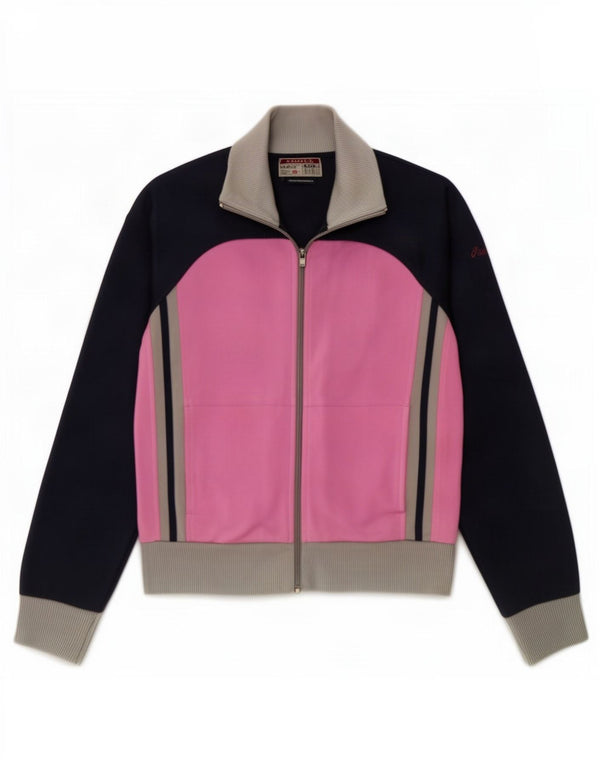Asics Girls Tracksuit Top Jacket 13-14 Years Navy Blue Colourblock