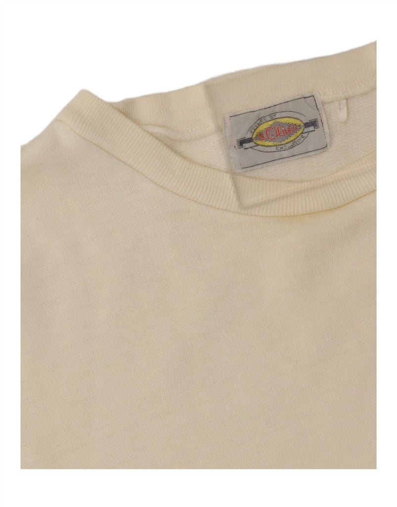 S.OLIVER Womens Oversized Crew Neck Jumper Sweater UK 16 Large Off White Vintage S.Oliver and Second-Hand S.Oliver from Messina Hembry 