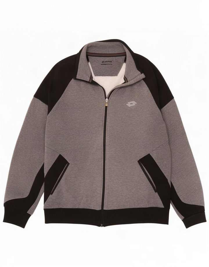 Lotto Mens Tracksuit Top Jacket Medium Grey Colourblock