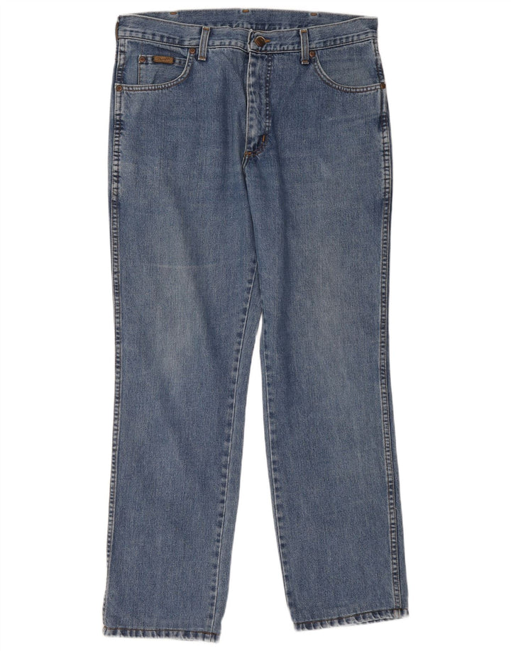 Wrangler Mens Straight Jeans W36 L34 Blue Cotton