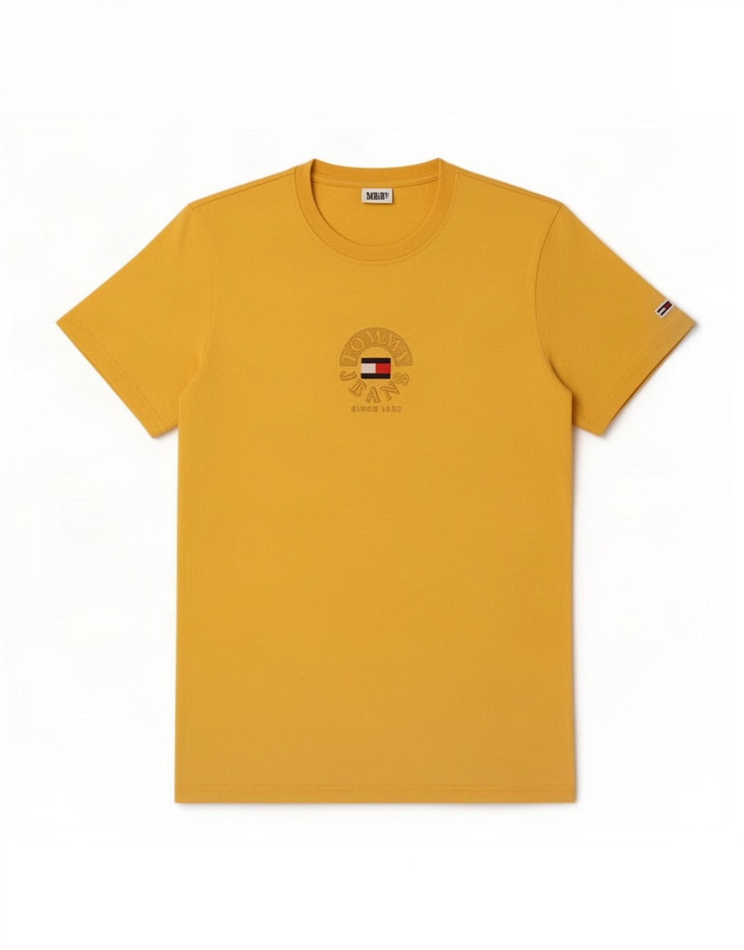 Tommy Hilfiger Mens Graphic T-Shirt Top Medium Yellow Cotton