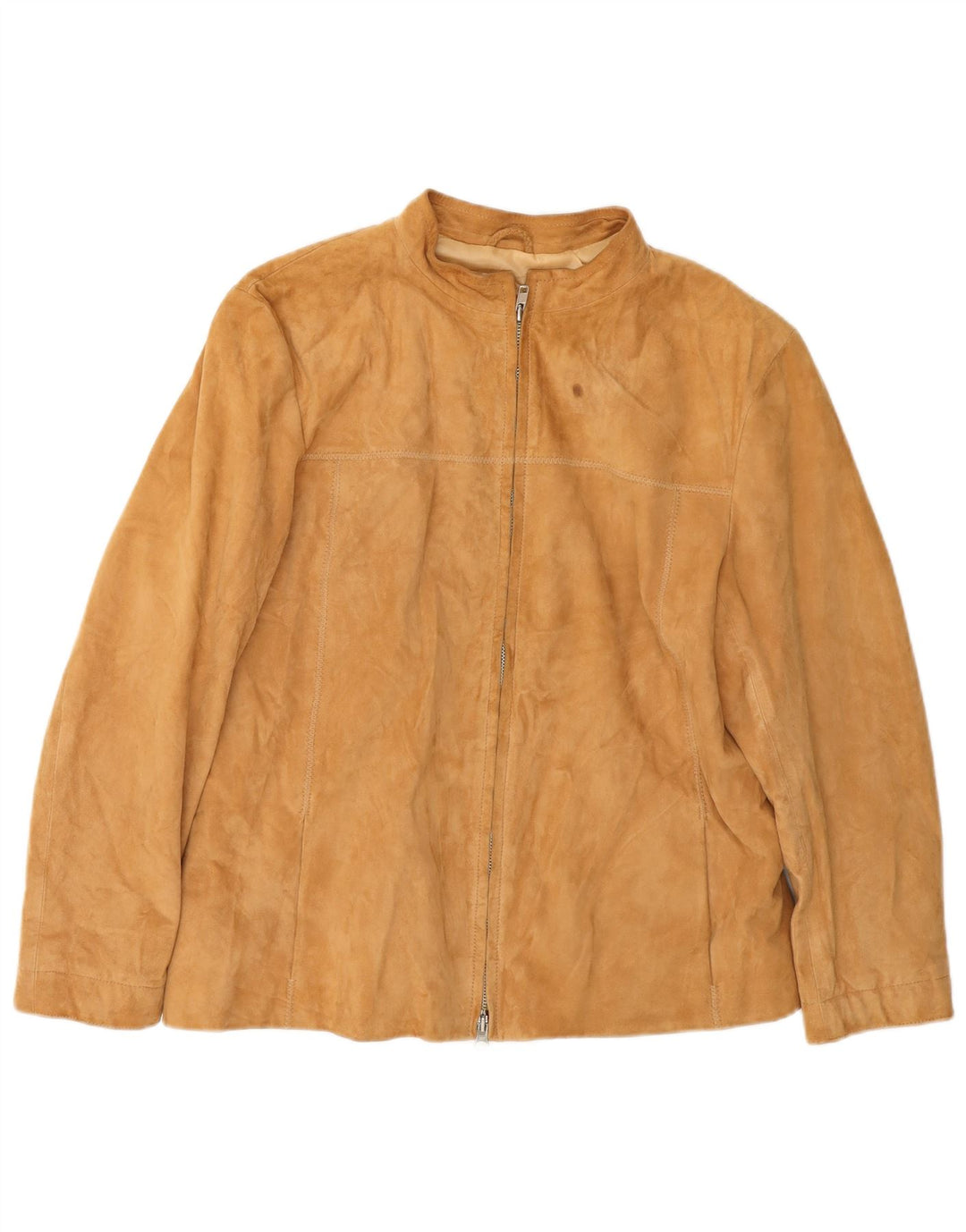 Moonstone Womens Suede Jacket IT 46 Large Brown Leather