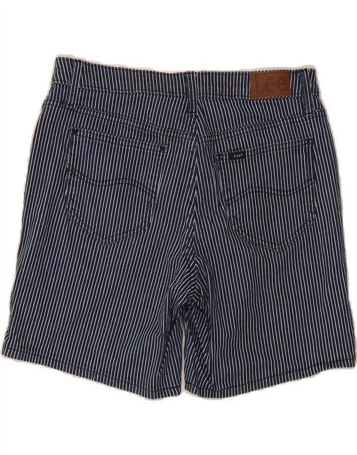 LEE Womens Regular Fit Casual Shorts US 10 Large W30  Navy Blue Striped Vintage Lee and Second-Hand Lee from Messina Hembry 