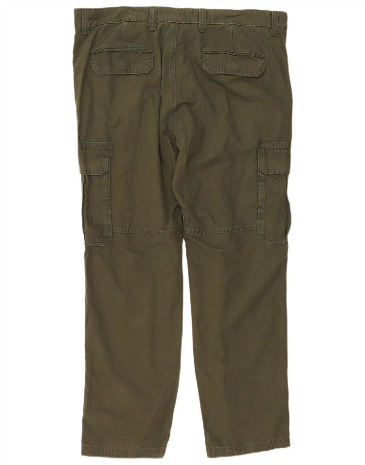 Marks & Spencer Mens Straight Cargo Trousers W40 L31 Khaki Cotton