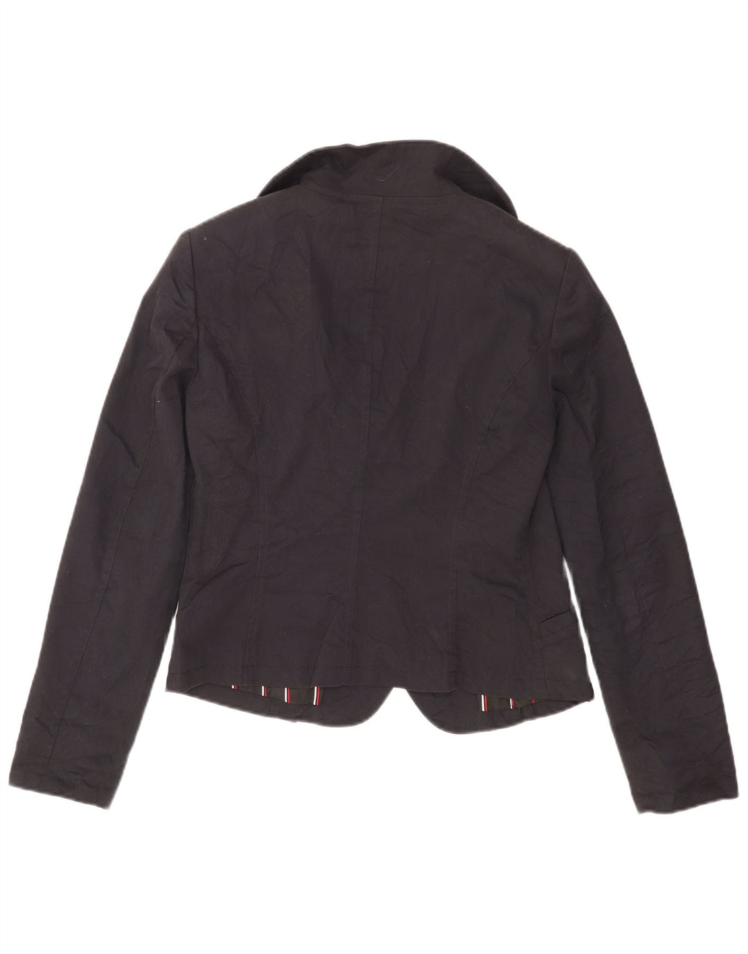 Armani Jeans Womens Crop 1 Button Blazer Jacket US 10 Large Navy Blue