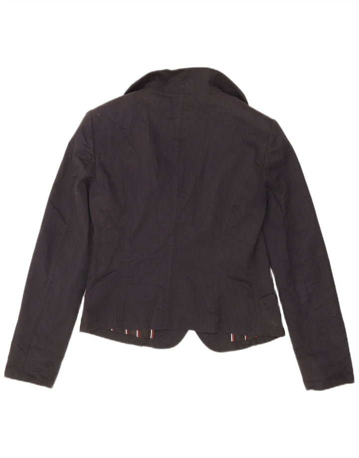 Armani Jeans Womens Crop 1 Button Blazer Jacket US 10 Large Navy Blue