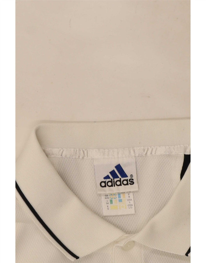 Adidas Mens Polo Shirt UK 44/46 Large White Polyester