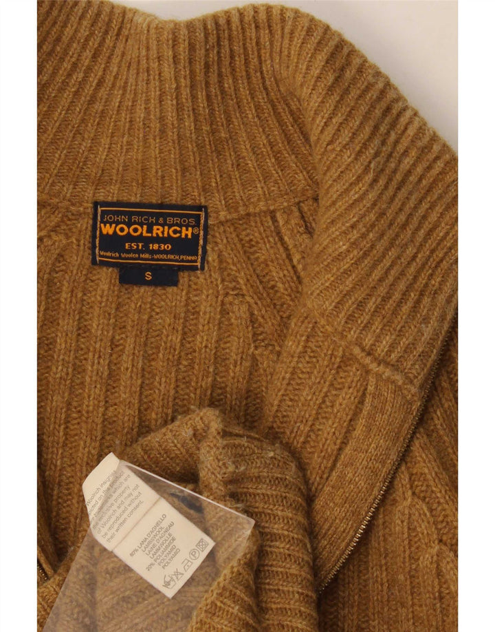 Woolrich Mens Cardigan Sweater Small Brown Wool