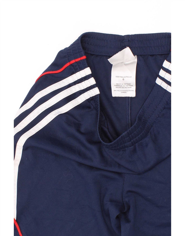 Adidas Boys Sport Shorts 5-6 Years Navy Blue Colourblock Polyester