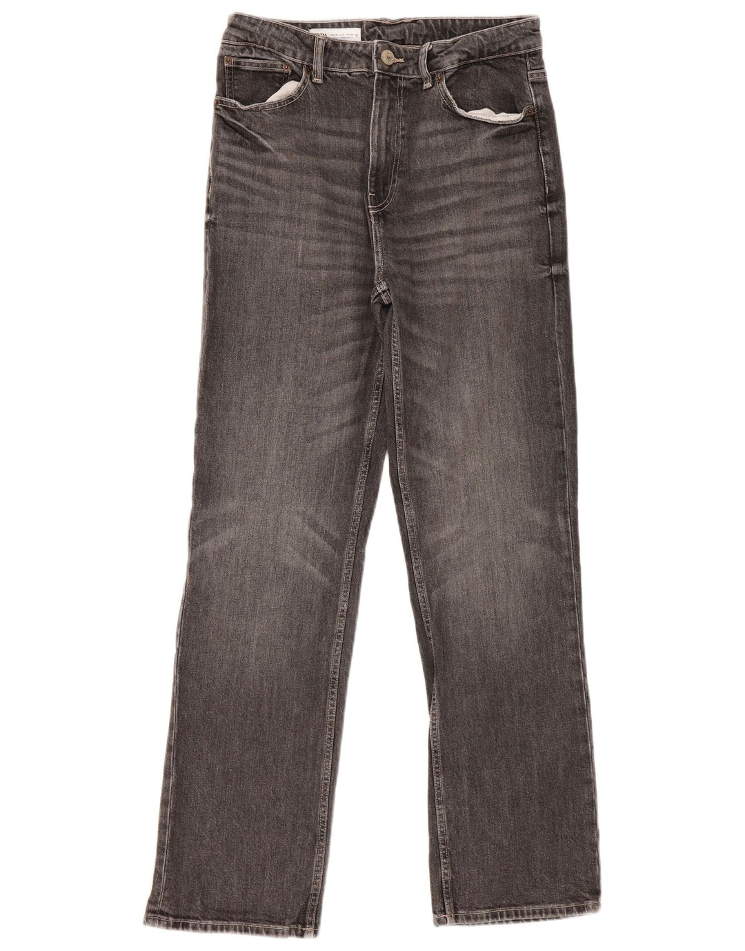 Zara Mens Straight Jeans EU 40 Medium W30 L32 Grey Cotton