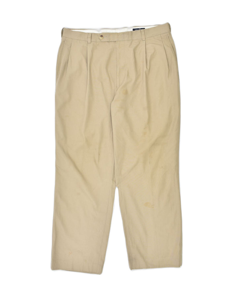 NAUTICA Mens Pegged Casual Trousers W36 L29 Beige Cotton | Vintage | Thrift | Second-Hand | Used Clothing | Messina Hembry 