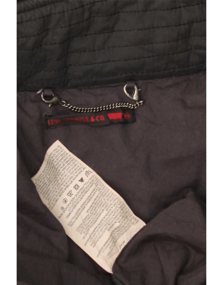 Levi's Mens Hooded Padded Coat UK 42 XL Black Polyester