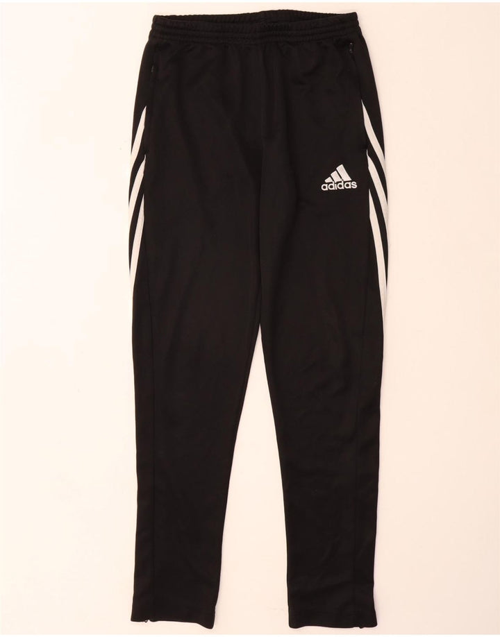 ADIDAS Boys Climalite Tracksuit Trousers 13-14 Years XL  Black Polyester