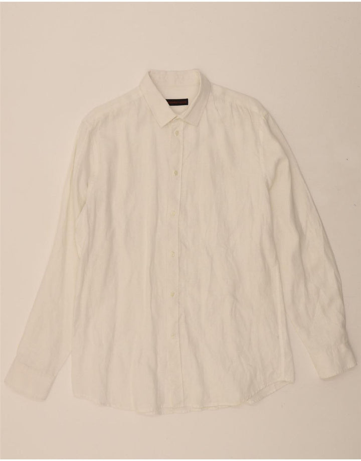 TRUSSARDI JEANS Mens Shirt Size 42 Large White Vintage Trussardi Jeans and Second-Hand Trussardi Jeans from Messina Hembry 