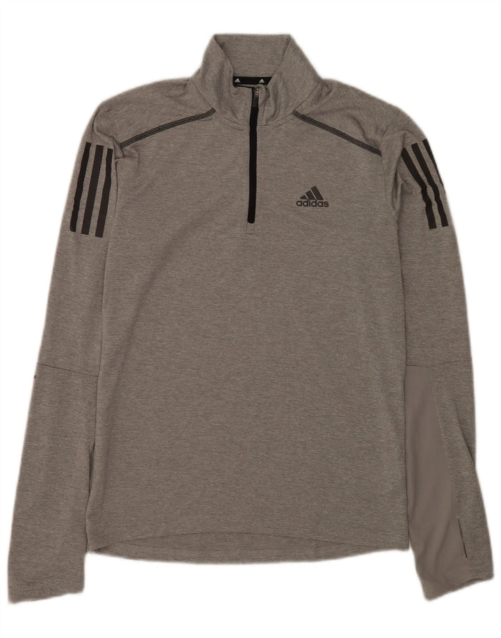 Adidas Mens Aeroready Zip Neck Pullover Tracksuit Top XS Grey Polyester