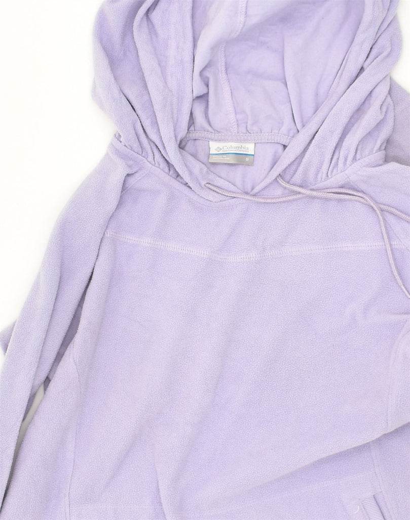 COLUMBIA Womens Fleece Hoodie Jumper UK 10 Small Purple Polyester | Vintage Columbia | Thrift | Second-Hand Columbia | Used Clothing | Messina Hembry 