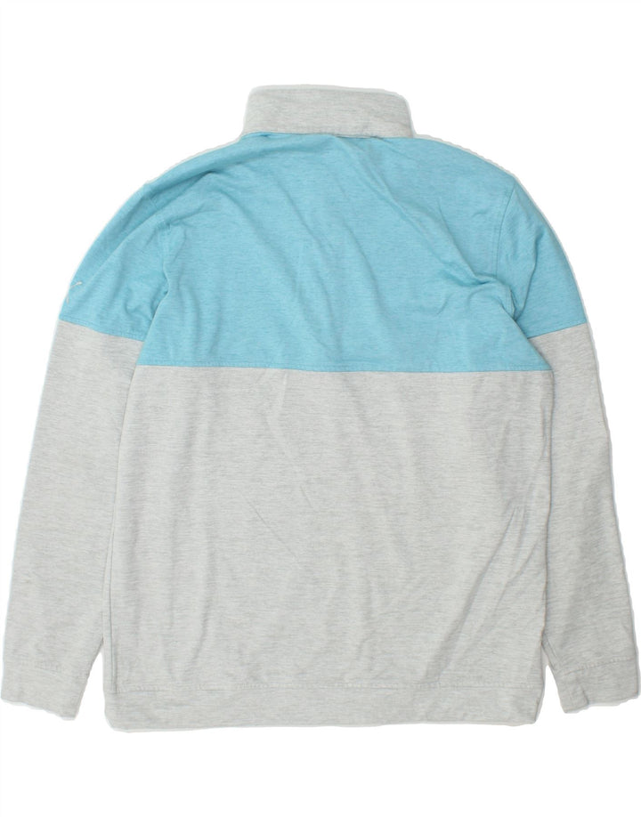 PUMA Mens Zip Neck Sweatshirt Jumper XL Grey Colourblock Cotton Vintage Puma and Second-Hand Puma from Messina Hembry 