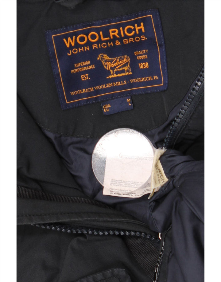 WOOLRICH Mens Hooded Parka Jacket UK 40 Large Navy Blue Cotton