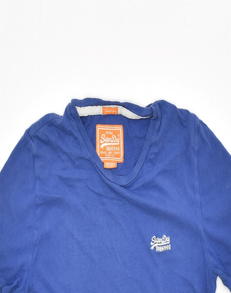 SUPERDRY Mens Orange Label T-Shirt Top Small Blue Cotton | Vintage | Thrift | Second-Hand | Used Clothing | Messina Hembry 