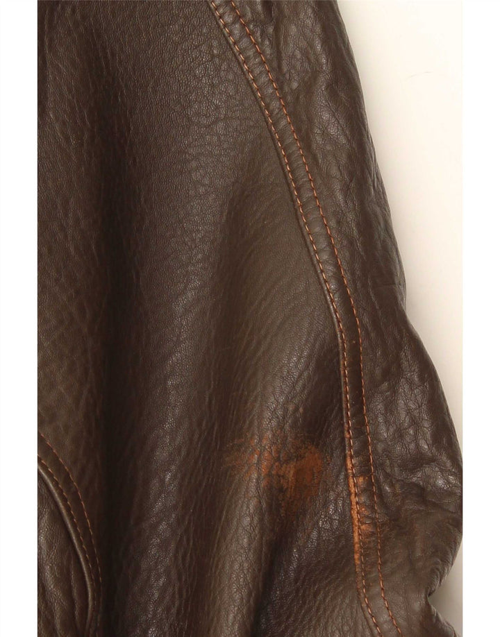 Vintage Mens Leather Jacket IT 48 Medium Brown