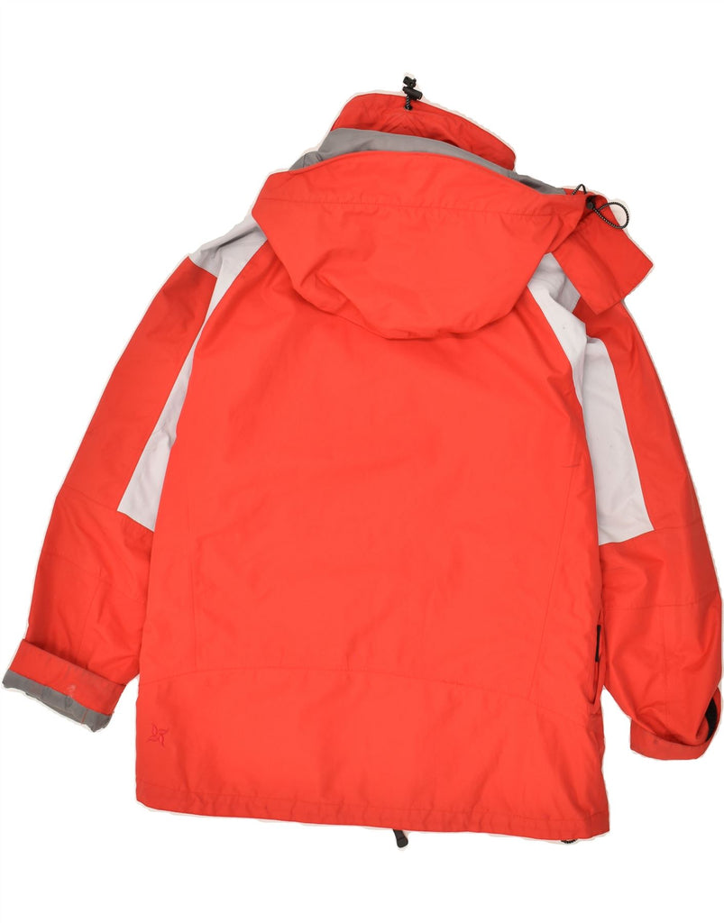 MCKINLEY Womens Hooded Windbreaker Jacket UK 14 Large Red Colourblock Vintage McKinley and Second-Hand McKinley from Messina Hembry 