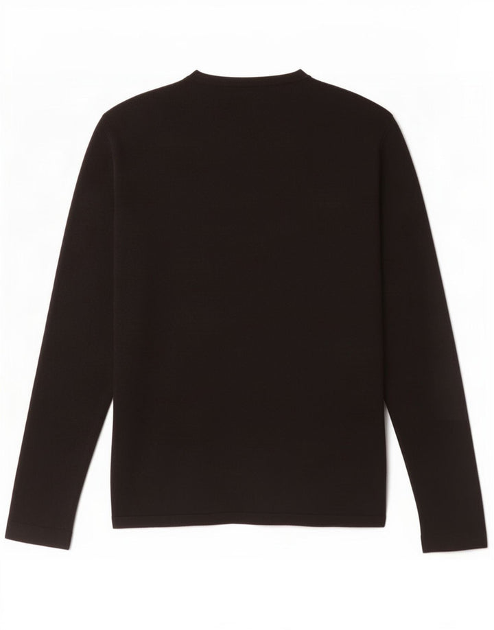 Zara Mens Top Long Sleeve Medium Black Viscose