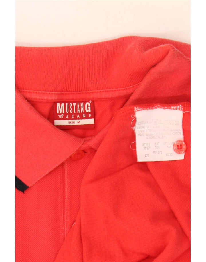 Mustang Mens Polo Shirt Medium Red Cotton