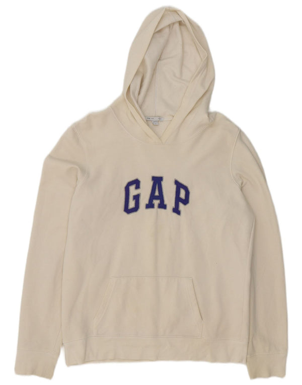 Gap Mens Graphic Hoodie Jumper Medium White Cotton
