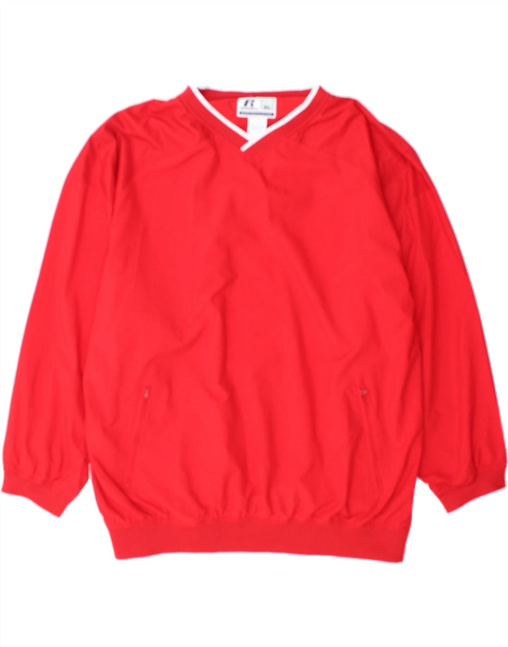 RUSSELL ATHLETIC Mens Loose Fit Pullover Tracksuit Top XL Red Polyester Vintage Russell Athletic and Second-Hand Russell Athletic from Messina Hembry 