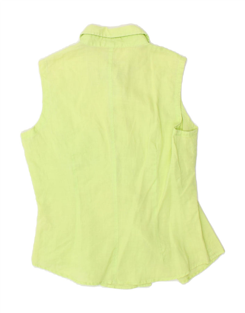 ESPRIT Womens Sleeveless Shirt UK 12 Medium Green Ramie Vintage Esprit and Second-Hand Esprit from Messina Hembry 