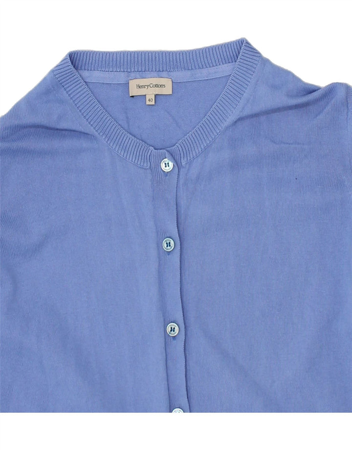 HENRY COTTONS Womens Cardigan Sweater IT 40 Small Blue Cotton Vintage Henry Cottons and Second-Hand Henry Cottons from Messina Hembry 