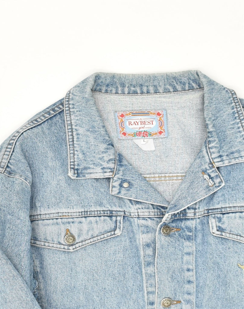 RAYBEST Girls Denim Jacket 15-16 Years Large Blue Cotton | Vintage Raybest | Thrift | Second-Hand Raybest | Used Clothing | Messina Hembry 