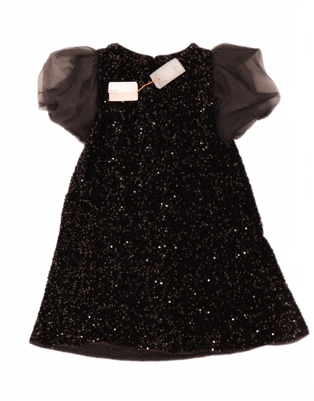 Monsoon Girls Sequin A-Line Dress 12-13 Years Black Polyester