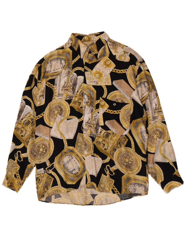 Tipo' S Mens Abstract Pattern Shirt Medium Black Viscose