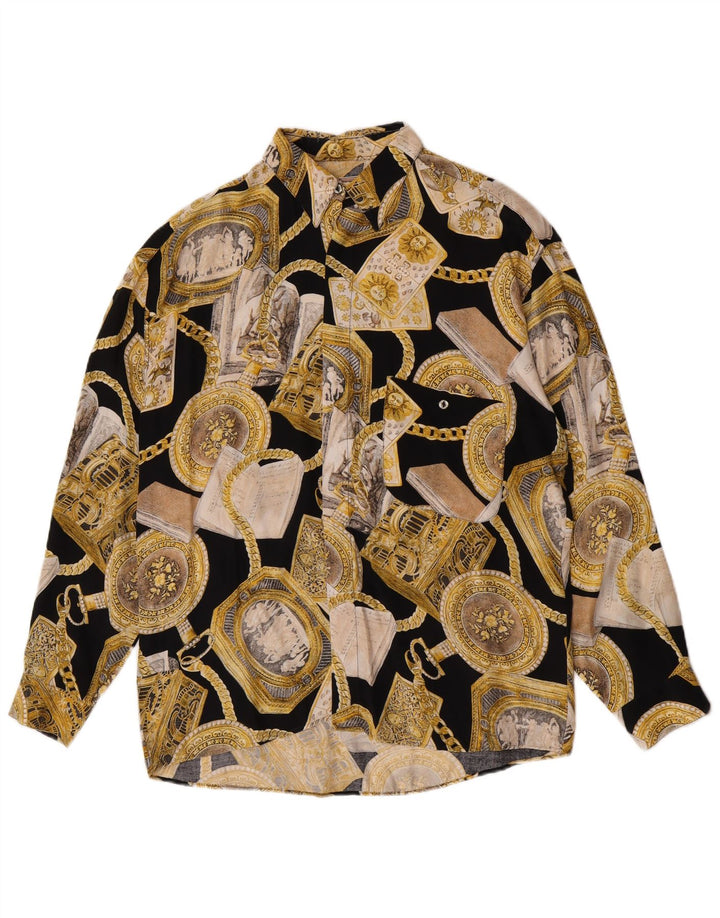 Tipo' S Mens Abstract Pattern Shirt Medium Black Viscose