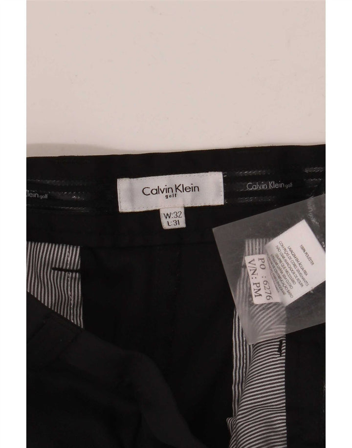 Calvin Klein Mens Straight Chino Trousers Size 32 W32 L31 Black Polyester