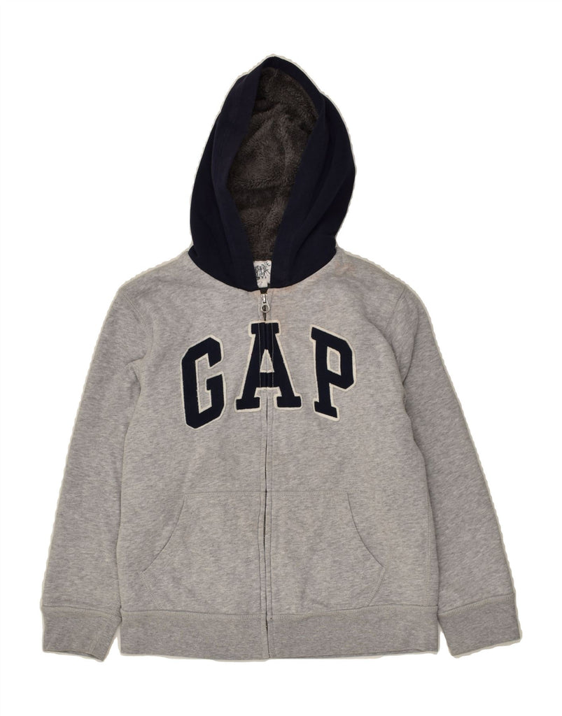 GAP Boys Graphic Zip Hoodie Sweater 9-10 Years Grey Cotton | Vintage Gap | Thrift | Second-Hand Gap | Used Clothing | Messina Hembry 