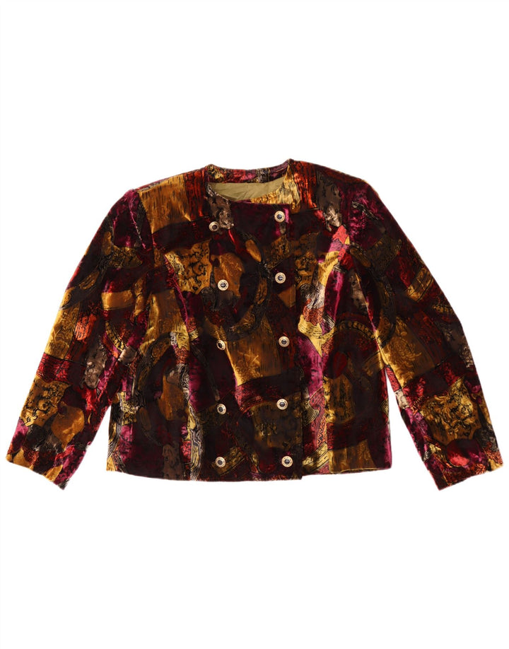 Vintage Womens Double Breasted Blazer Jacket UK 12 Medium Multicoloured