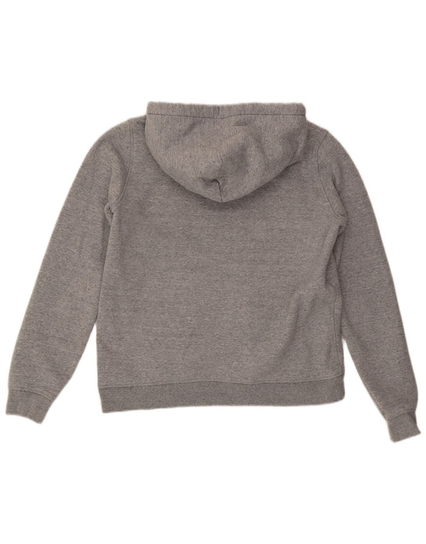 Jack Wills Womens Graphic Hoodie Jumper UK 12 Medium Grey Cotton