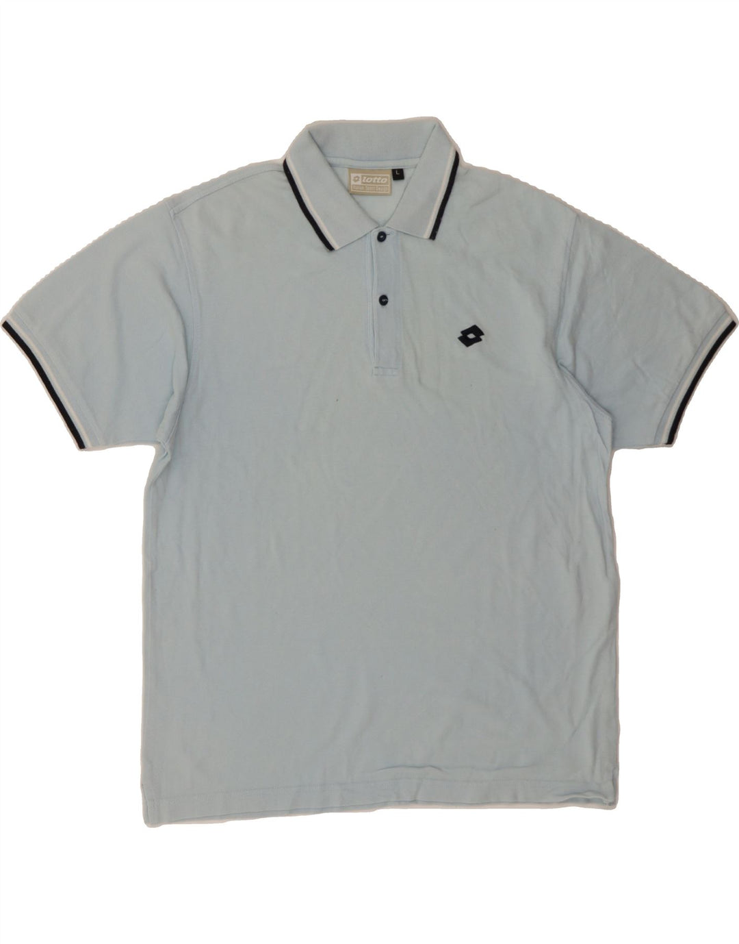 LOTTO Mens Polo Shirt Large Blue Cotton Vintage Lotto and Second-Hand Lotto from Messina Hembry 