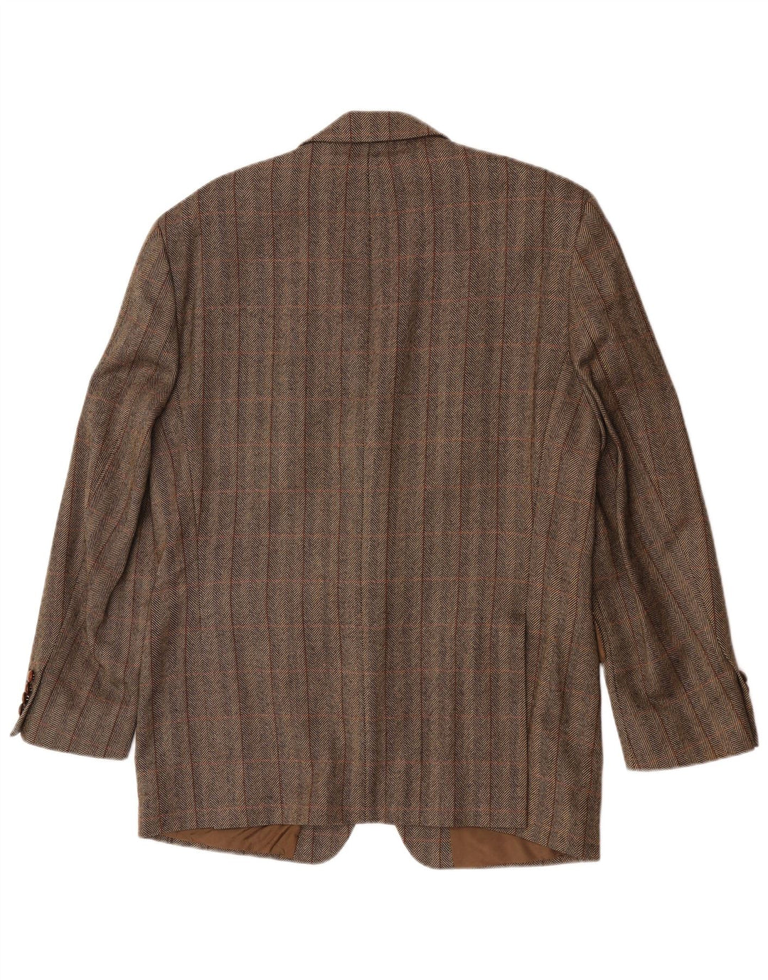 Barisal Mens 3 Button Blazer Jacket IT 50 Large Brown Check Virgin Wool