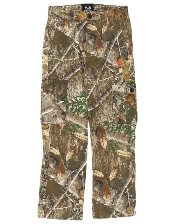 Realtree Boys Cargo Trousers 10-11 Years Large W26 L25 Khaki Camouflage
