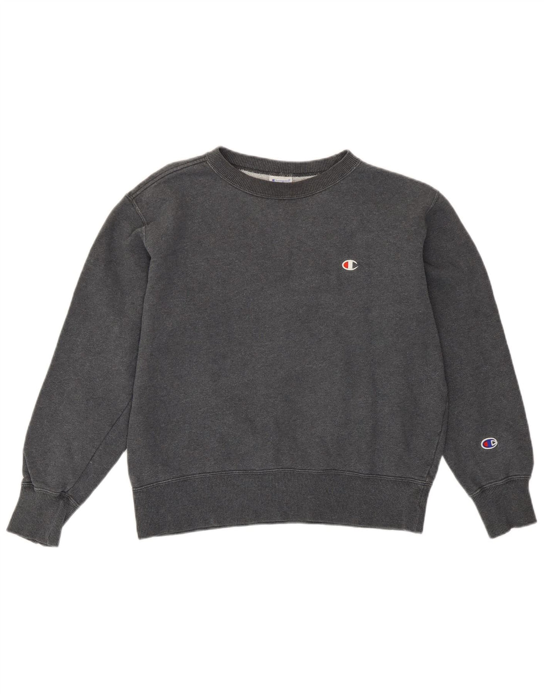 Champion Womens Oversized Sweatshirt Jumper UK 10 Small Grey Cotton