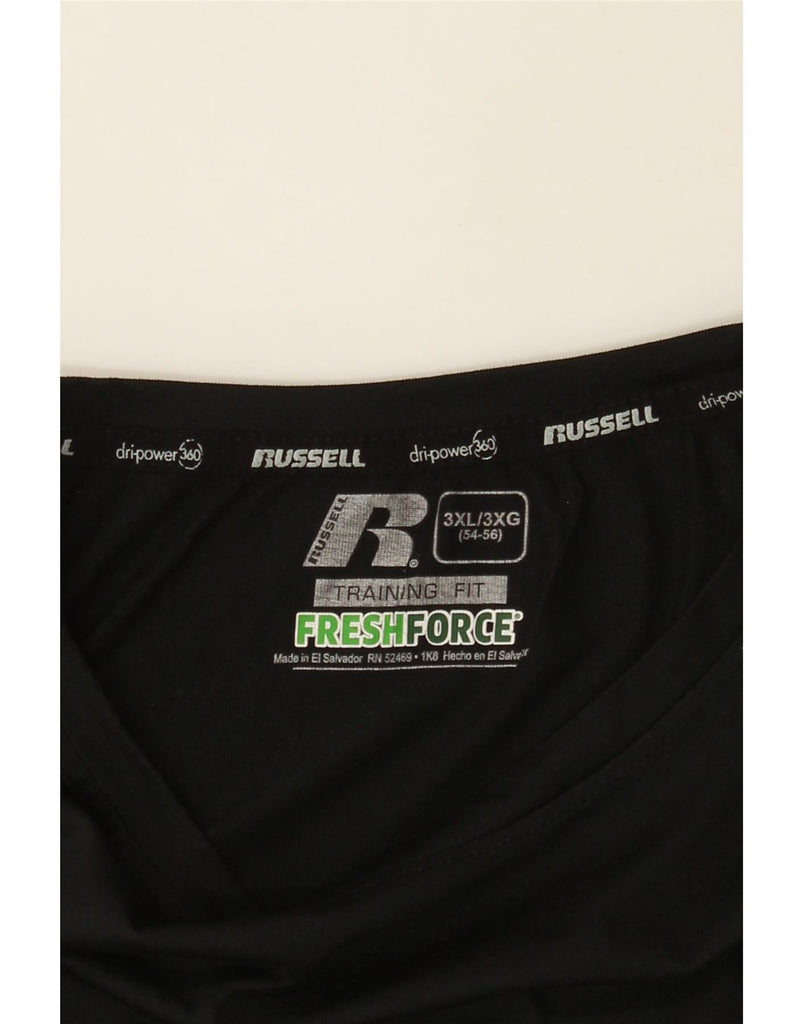 RUSSELL ATHLETIC Mens Dri-Power T-Shirt Top UK 54/56 3XL Black Polyester Vintage Russell Athletic and Second-Hand Russell Athletic from Messina Hembry 
