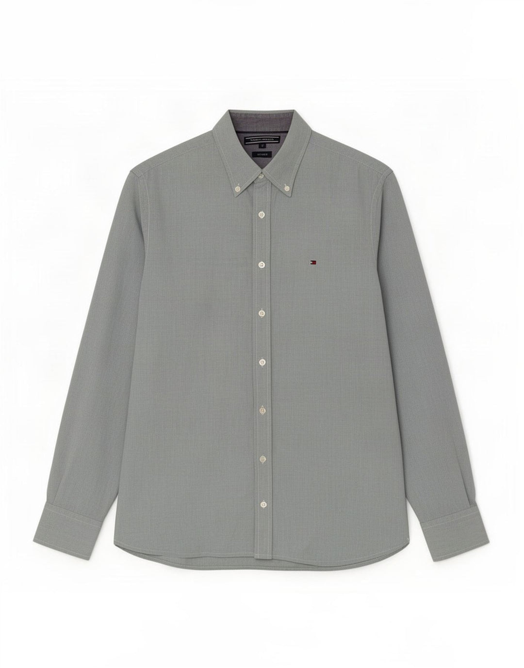 Tommy Hilfiger Mens Custom Fit Shirt Medium Green Cotton