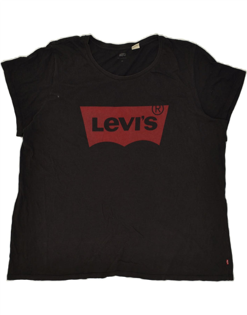 LEVI'S Mens Graphic T-Shirt Top 2XL Black Vintage Levi's and Second-Hand Levi's from Messina Hembry 