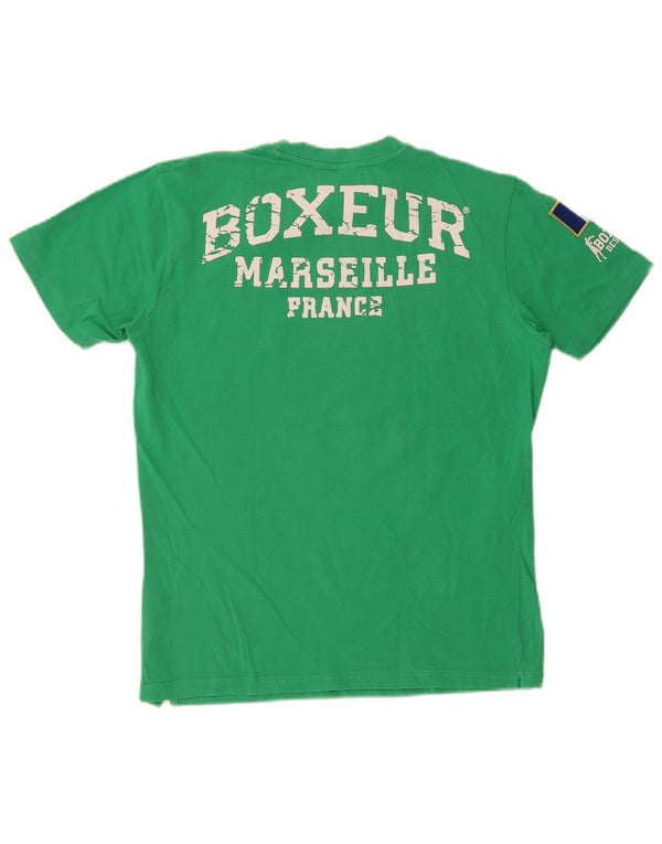 Boxeur Des Rues Mens Graphic T-Shirt Top Large Green Cotton